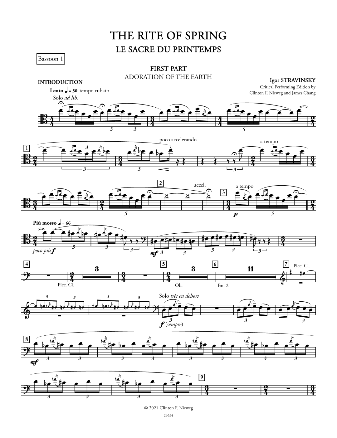 First page of the Bassoon 1 part
