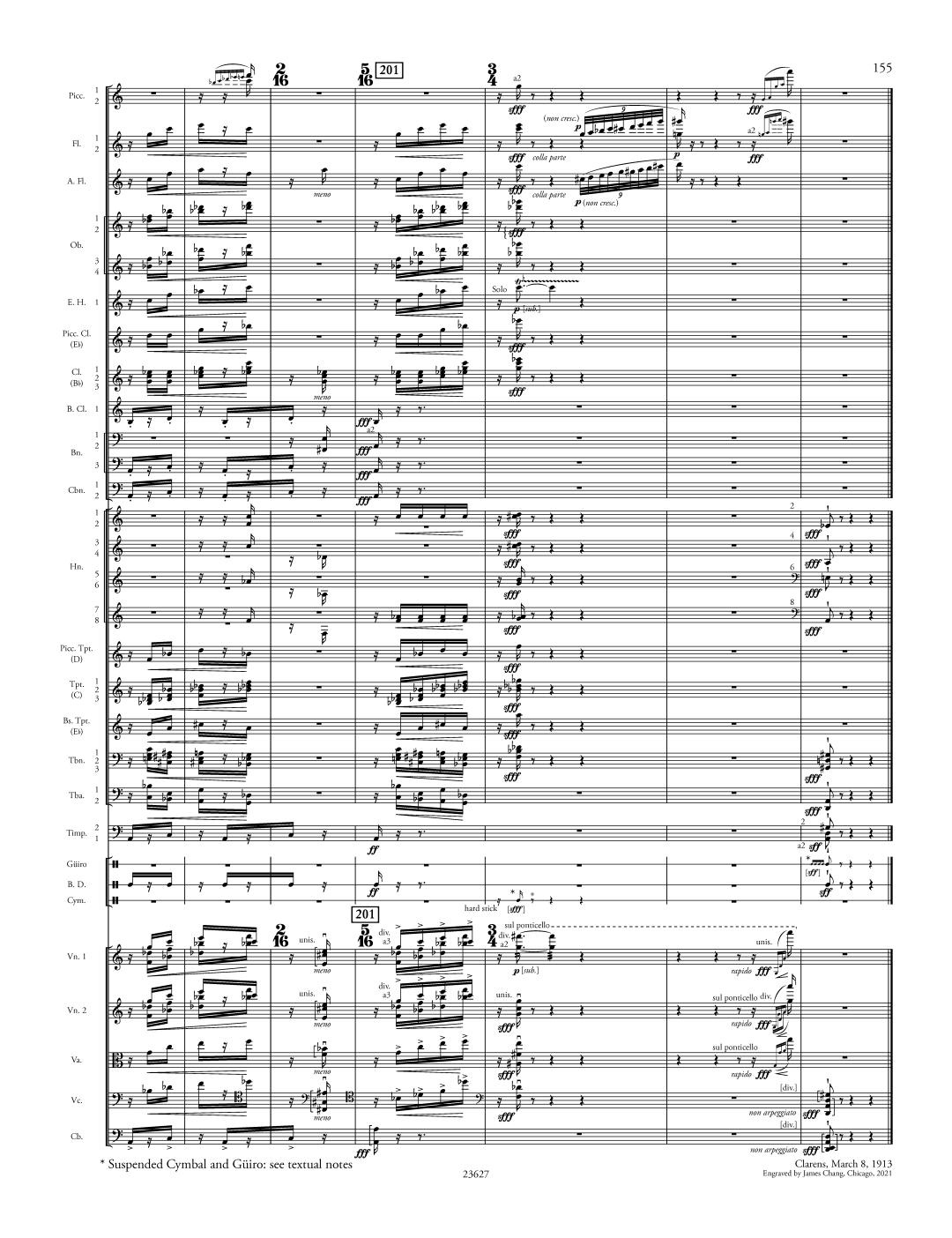 Last page of the new Rite of Spring score